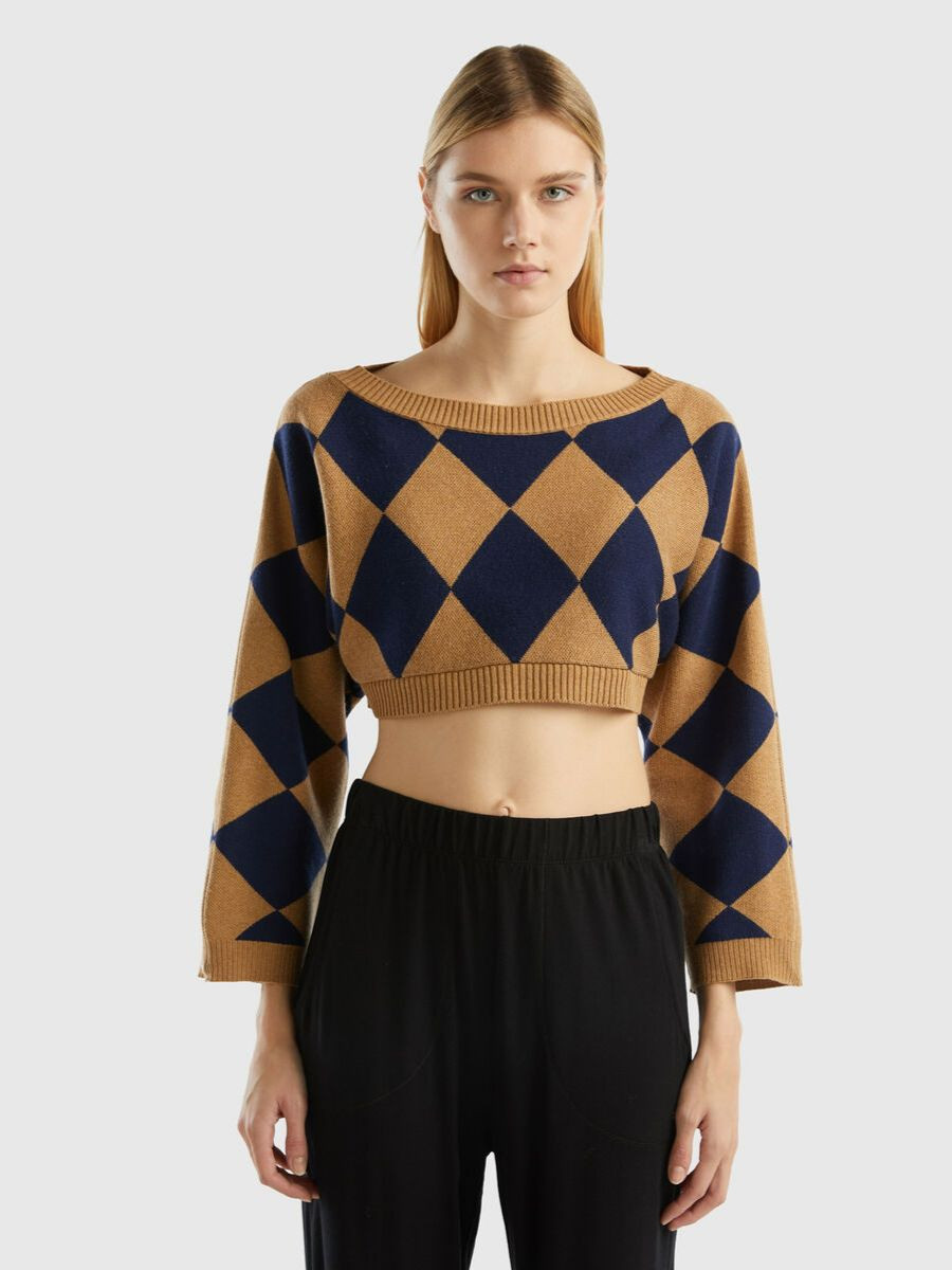 Benetton crop top džemper za žene 