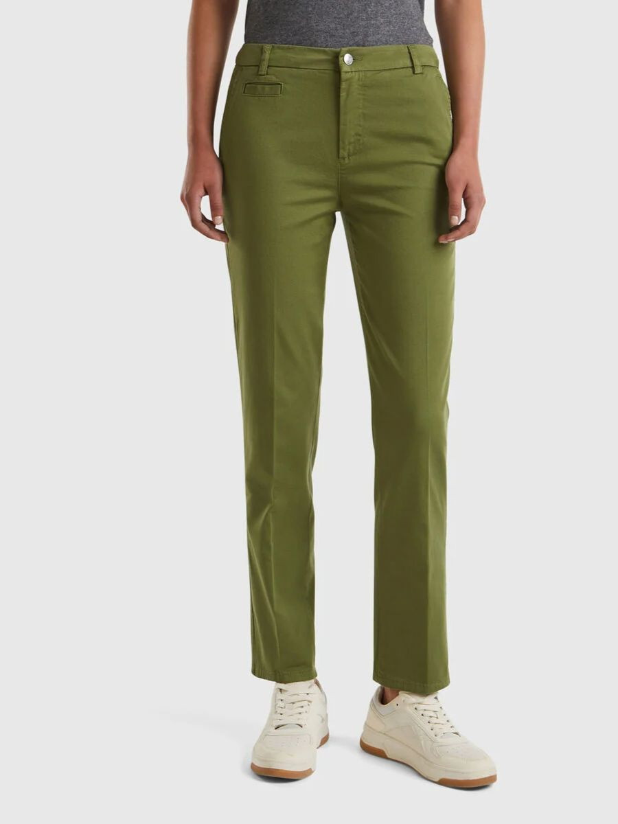 Benetton chino pantalone za žene slim fit 